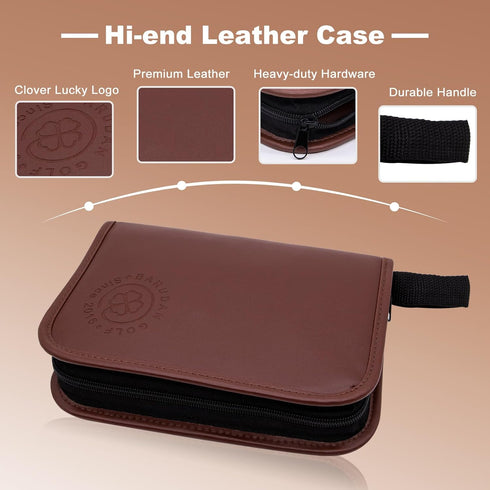 Golf Accessories for Men and Women - Golf Gifts with Leather Case, Golf Brush, Balls, Tees, and More