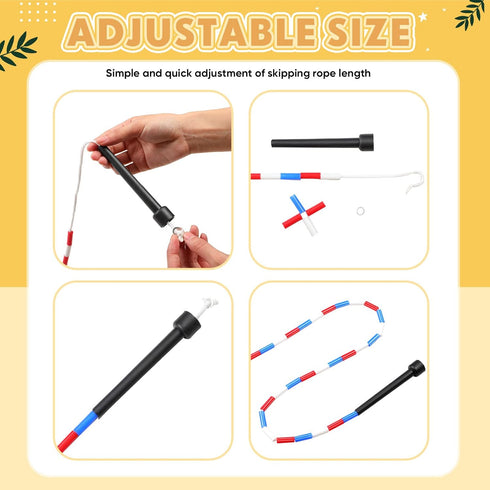 16-foot Zubebe Double Dutch Jump Ropes Bulk Segmented Skipping Colorful Beaded Ropes for Kids Adults Fitness Physical