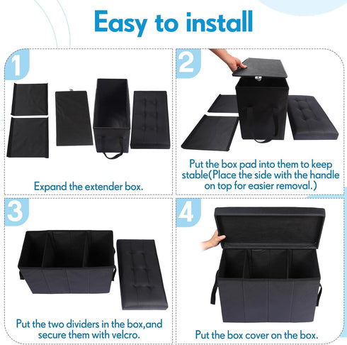 300lbs Off(1 Pack) Car Back Seat Extender for Dogs up to Car Seat Extender Back and Front Gap Filler with Storage