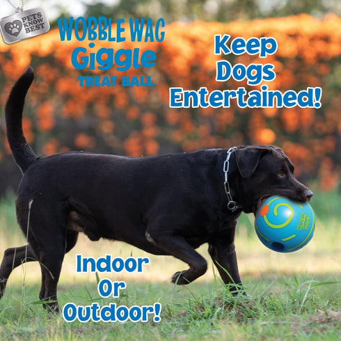 Wobble Wag Giggle Treat Ball, Interactive Dog Toy & Treat Dispenser, Fun Giggle Sounds for Dogs
