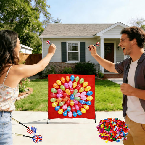 Lerboai Set 2 500 Balloon Dart Board, Carnival Fair Balloon Pop Game, Balloon Dart Game Board with Darts & Balloons