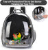 Bird Travel Backpack Carrier for Small Medium Birds, Space Capsule Clear Bubble Window with Stainless Steel Tray and