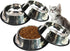 Fhiny 4PCS Stainless Steel Cat Bowls, Non-Slip Water Dish with Rubber Base, Stackable Pet Feeding Bowl for Cats