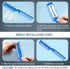 5 Pieces Razor Comb for Dogs, Pet Grooming Trimmer Comb with 25 Extra Blades, Manual Double Edge Razor (Blue)