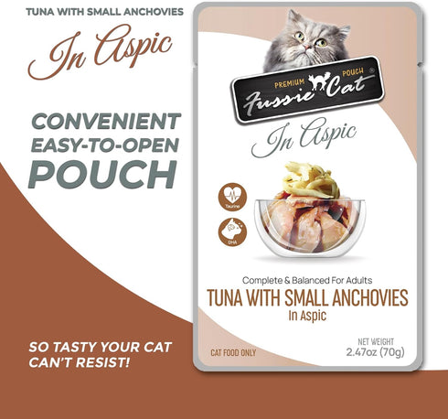 Fussie Cat Premium Tuna with Small Anchovies, 12 Count (Pack of 1)