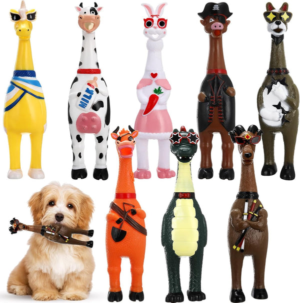 8 Pcs Silly Rubber Chicken Screaming Chicken Dog Toy with Squeaker Large