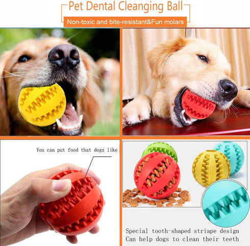 Sunglow Dog Toy Ball 2 Pack - Nontoxic Bite Resistant Teething Toys for Small/Medium/Large Dogs and Puppies