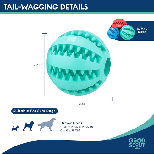 Good Scout Dental Balls for Dogs, Indoor and Outdoor 2-Pack Dog Ball Set, 6 cm/2.36 Inch