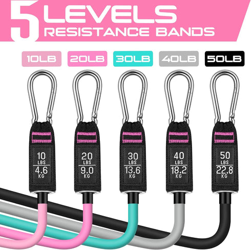 Resistance Bands for Working Out, 150LBS Exercise Bands, Workout Bands, Resistance Bands Set with Handles for Men Women, Legs Ankle Straps for Muscle Training by RENRANRING