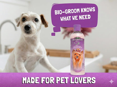 Set 12 Oz (1 Set) Bio-Groom Dog Shampoo and Conditioner - Whitening Shampoo for Dogs, Moisturizing Conditioner for Dry