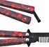 Practice Butterfly Knife Trainer, 2 Pack Steel Folding Comb, Unsharpened Blade for Beginners Training (Red & Green)