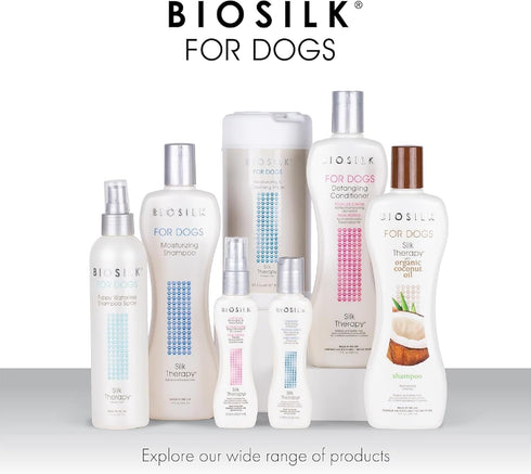 BioSilk for Dogs Silk Therapy Detangling Dog Shampoo | Sulfate Free and Paraben Free Shampoo for All Adult Dogs, Beige