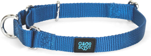 Good Scout Martingale Heavy Duty Dog Collar - Durable Slip-On Collar for Puppies & Adult Dogs, Blue, Large
