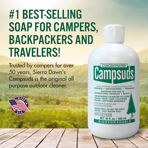 Backpacking 16 Oz Sierra Dawn Outdoor Soap - Eco-Friendly Camping Soap - Hiking & Camping Supplies - Camp, & Travel