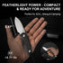 2.57" D2 G10 1094M2 Kizer Drop Bear Fixed Blade Knife, Satin Blade EDC Camping Knife with Black Handle and Hidden