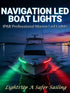 4Pcs 12inch 12v IP68 YM E-Bright Boat Navigation Lights Marine Navigation led Lights Waterproof for Boats, Pontoon