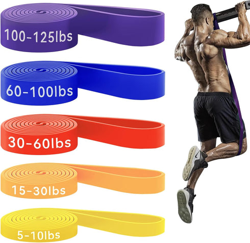 HAPBEAR Pull Up Assistance Bands, Resistance Bands Set of 5 for Working Out, Stretching, Physical Therapy