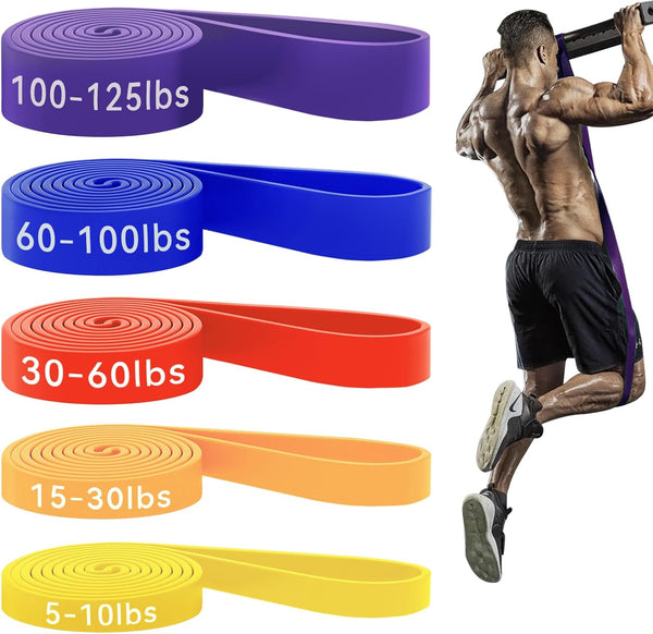 HAPBEAR Pull Up Assistance Bands, Resistance Bands Set of 5 for Working Out, Stretching, Physical Therapy
