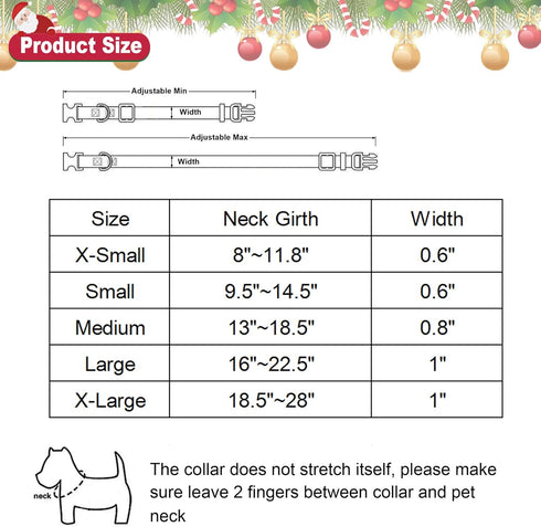 ADOGGYGO Christmas Dog Collar with Bow Tie, Adjustable Red Green Plaid Collar for Small Dogs.