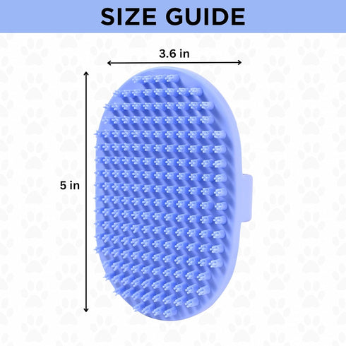 Dog Grooming Bath Brush, Rubber Brush for Shower Scrubbing & Soothing Massage, Ideal for Long & Short Haired Dogs and