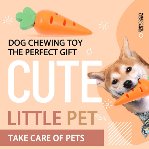 balacoo Food Dispensing Chew Toy for Dogs Interactive Carrot Shape Biting Plaything for Puppies Encourages Chewing