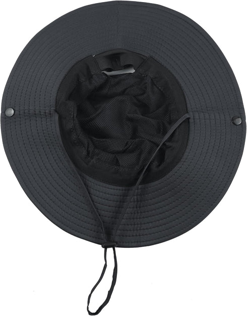 Womens Wide Brim Ponytail Sun Hat - Mesh Bucket Hat with UV UPF50 Protection for Summer Travel