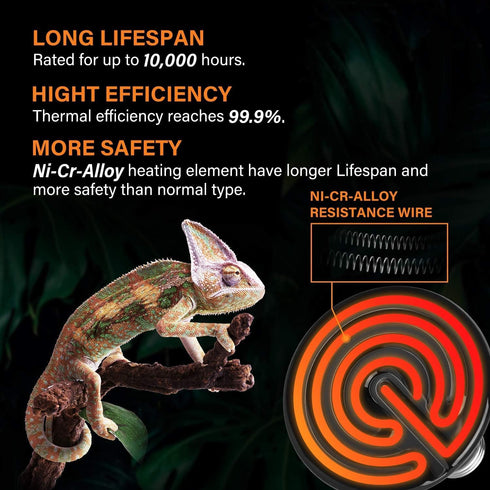 100W 2-Pack Bulb Simple Deluxe Ceramic Heat Emitter Reptile Heat Lamp No Light Emitting Brooder Coop Heater