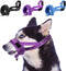 SlowTon Soft Dog Muzzle, Adjustable Padded Nylon Muzzle for Large Medium Dogs, Anti Chewing Barking Biting (Purple, S)