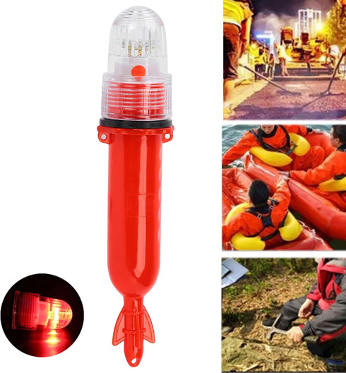 Safety Beacon Light, Emergency Hazard Warning Strobe Signal Kit, Flashing Lighting Bar for Kayak Yacht Marine, Red