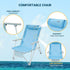 BBQ,300 LBS #WEJOY High Back Beach Chairs Portable Low Folding Beach Chair for Adults with Armrest,Headrest for Outdoor