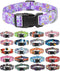 Moonpet Purple Floral Dog Collars - Adjustable Soft Bohemia Fancy Design for X-small, Small, Medium, Large Dogs