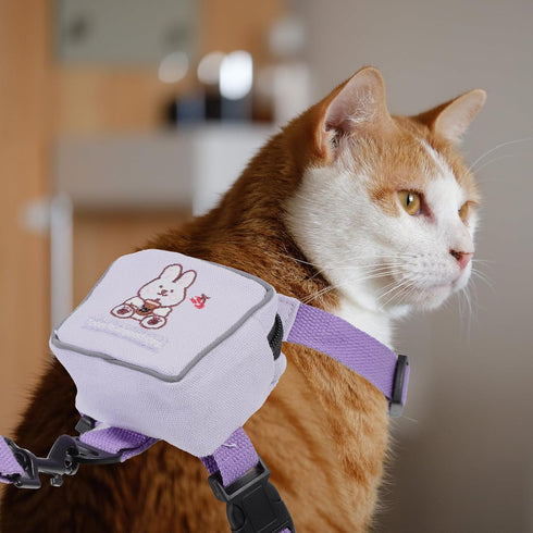 iPlusSmile Pet Backpack Harness with Leash for Small Cat Dog, Adjustable Mini Carrier Backpack for Walking Travel