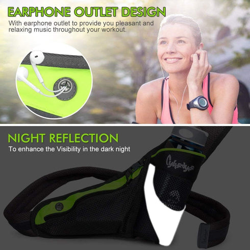 PYFK Running Belt Hydration Waist Pack, Water Bottle Holder for Men Women, Reflective Fanny Bag