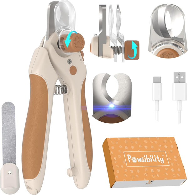 Pawsibility Pet Nail Clipper PRO 2026 - Quick-Vision LED Light | 2-Stage