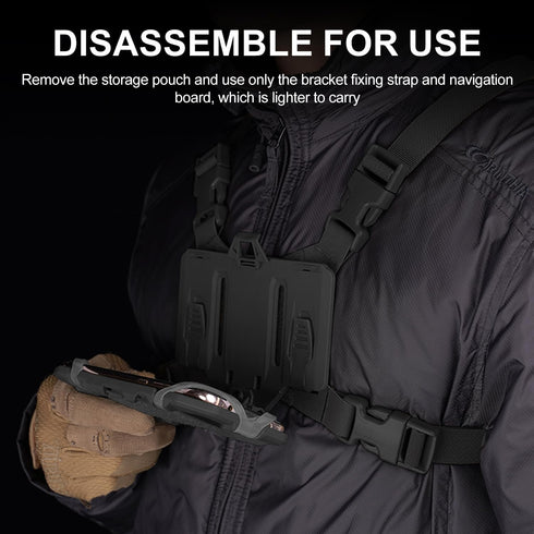 Pack Tactical Phone Chest Mount with Chest Vest Rig Bag Molle Foldable Navigation Universal Phone Holder Board