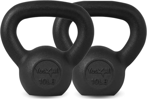 Yes4All 5-80 lbs Cast Iron Kettlebell - Dumbbell Weights for Full Body Home Workout Equipment