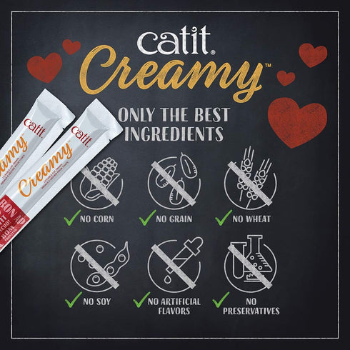 Catit Creamy Lickable Cat Treat, Healthy Chicken & Liver Treat, 12 Pack