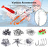 TOPFORT 187/343pcs Fishing Accessories Kit, Includes Jig Hooks, Sinker Weights & Tackle Box