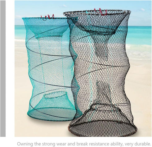 30cm 60cm BESPORTBLE Foldable Crawfish and Crab Trap Net Diameter X Length Portable Shrimp Fishing Cast Net for Blue