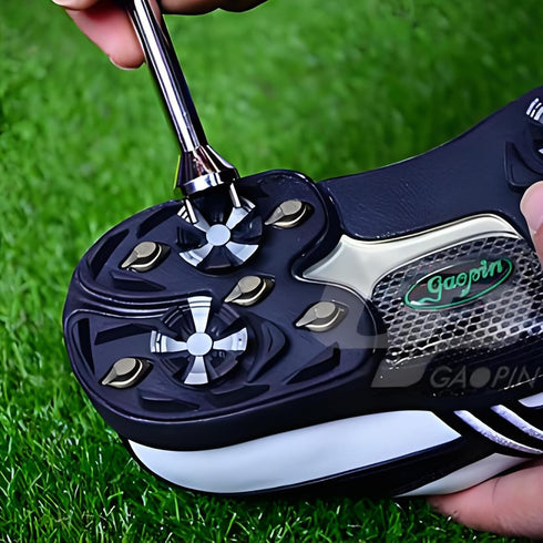 Hordion (1 Pack) Golf Shoe Spikes Wrench, Professional Golf Spike Removal Tool Golf Shoes Cleat Wrench Two Pin