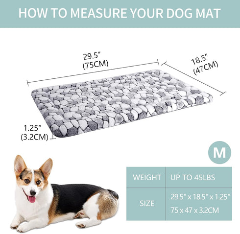 VANKEAN Reversible Dog Crate Pad Bed Mat - Soft Pet Sleeping Mat for Small to XX-Large Dogs, Machine Washable, Grey
