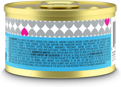 I and love and you Wet Cat Food, Oh My Cod Pâté, Cod Recipe, Grain Free, 3oz Pack of 24 Cans