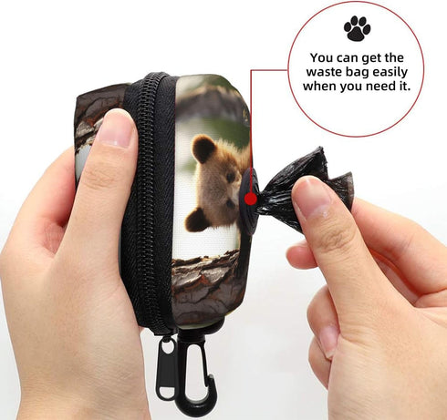DDTKLSNV Dog Poop Bag Holder For Leash, Lightweight Dispenser For Pet Waste Bags Cute Baby Bear Puppy Potty Carrier