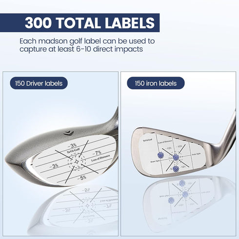 ToVii Golf Impact Tape Set, 200Pcs ~300Pcs for Club Impact Stickers, Useful Training Aid