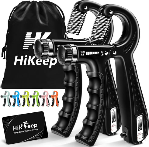 Grip Strength Trainer, Extended Version - Adjustable Grip Strengthener, Set of 2 for All Hands