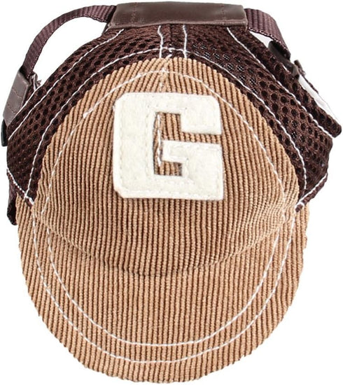 Pet Dog Baseball Cap Sport Hat - Outdoor Sun Protection Summer Cap for Small Medium Large Dog (Medium, Brown)