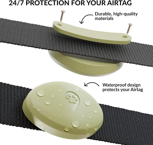 Airtag Holder for Dog Collar - Waterproof and Durable Protective Case for Airtag Tracker - Dog Airtag Holder Fits All Widths of Dog and Cat, Pet Collars - Alternative to Airtag Dog Collar