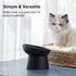 Elevated Cat Bowl Black, Tilted Angle Ceramic Food and Water Bowls for Cats and Small Dogs, 8 Ounces