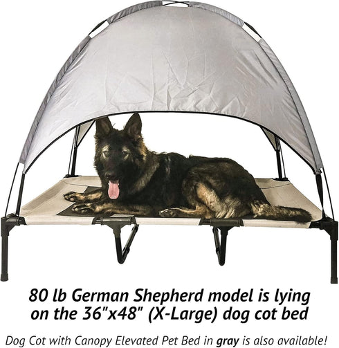Midlee Salmon Dog Cot with Canopy, 30" x 36"