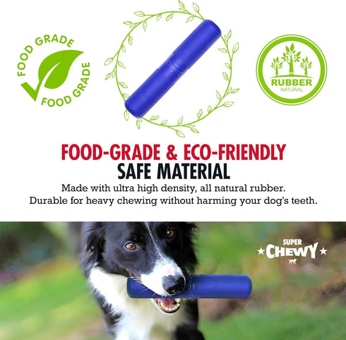 Tuff Pupper SuperChewy Tough Chew Stick Fetch Toy, Ultra Durable Natural Rubber for Aggressive Chewers